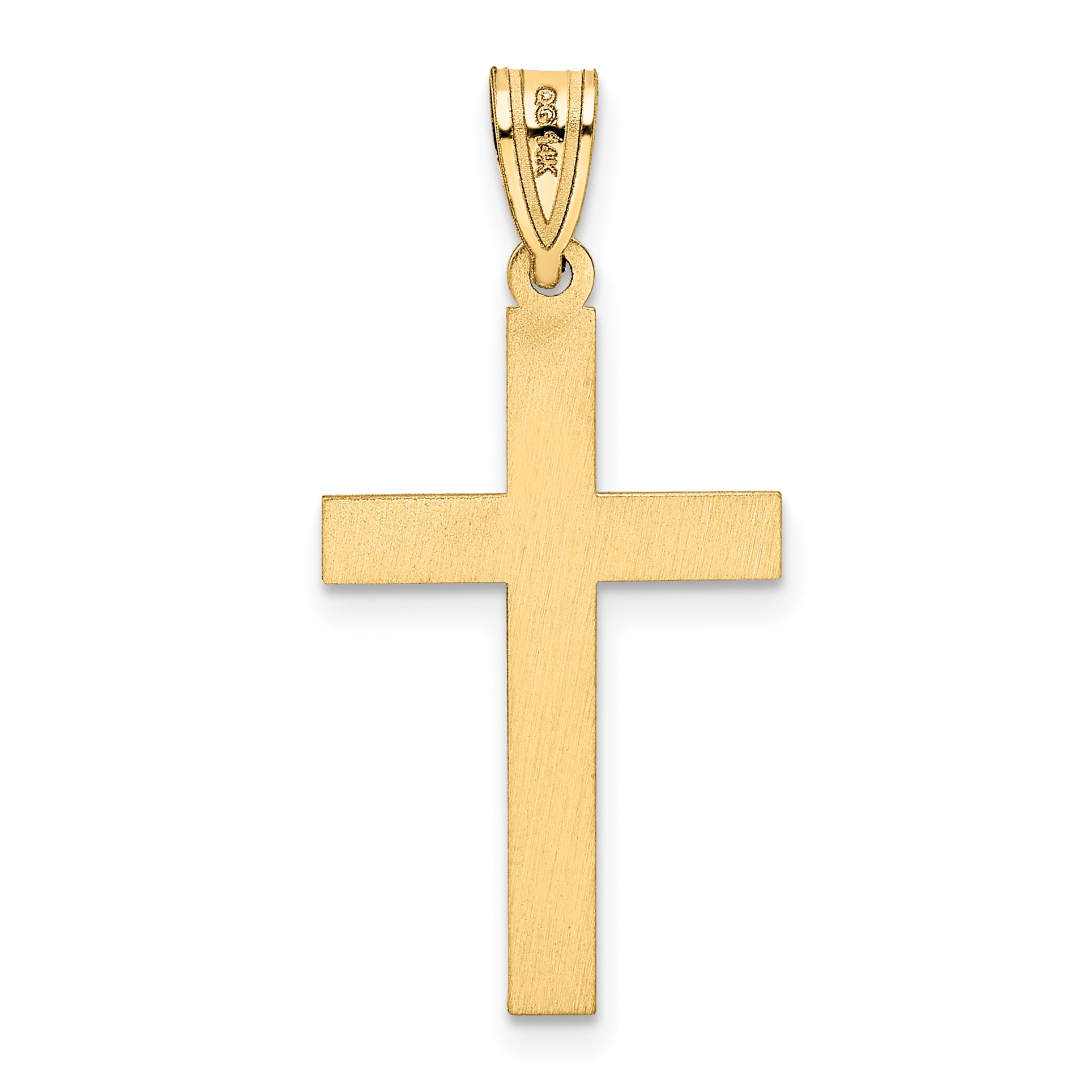 14K Florentine Satin Cross Pendant
