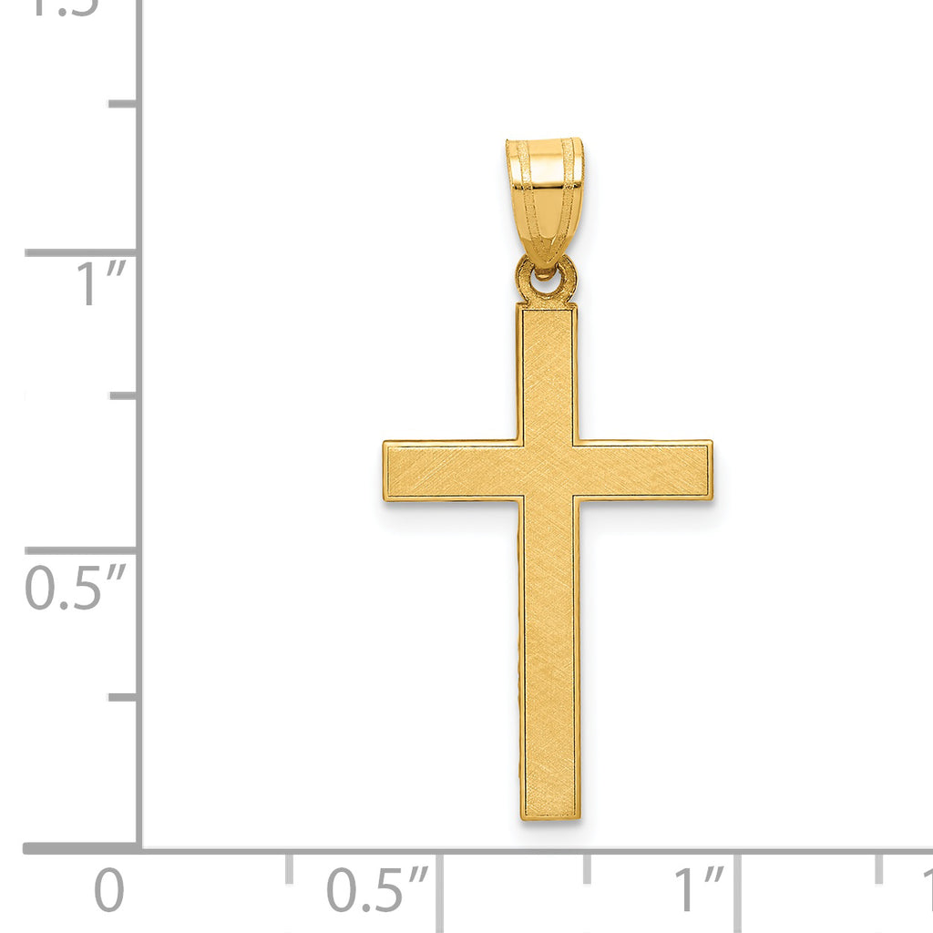 14K Florentine Satin Cross Pendant