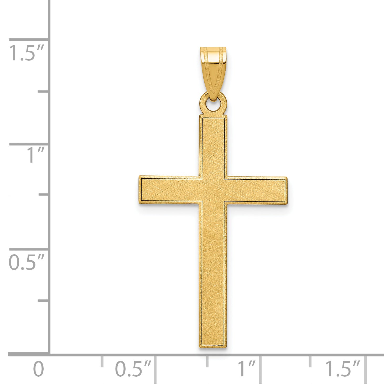 14K Florentine Satin Cross Pendant