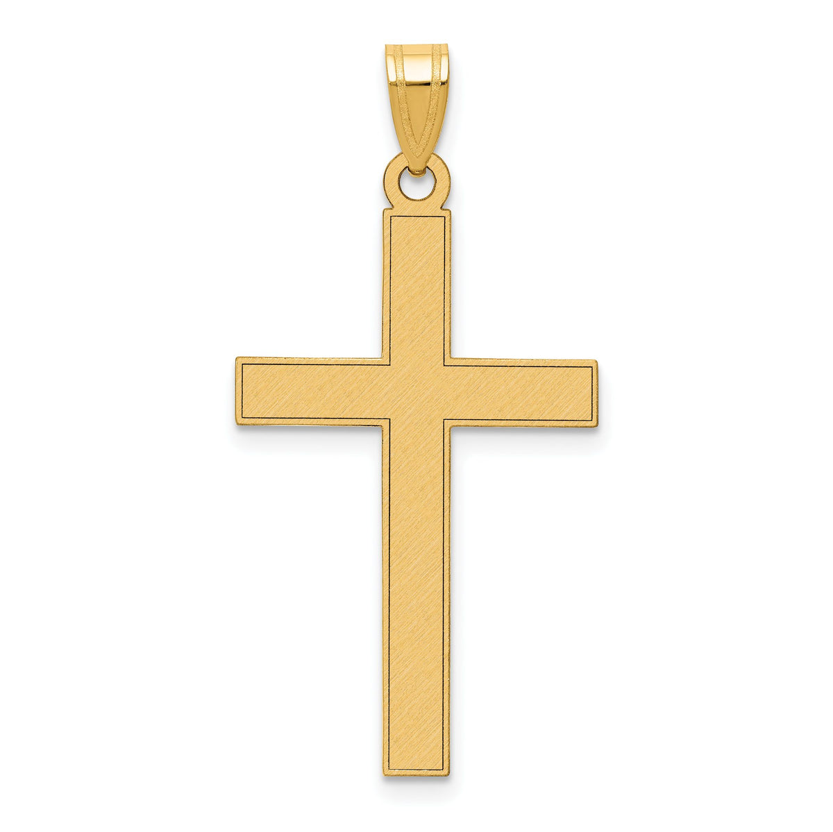 Florentine Cross Pendant in 14K Yellow Gold, 36mm Brushed & Satin - Sophia Jewelers Main image