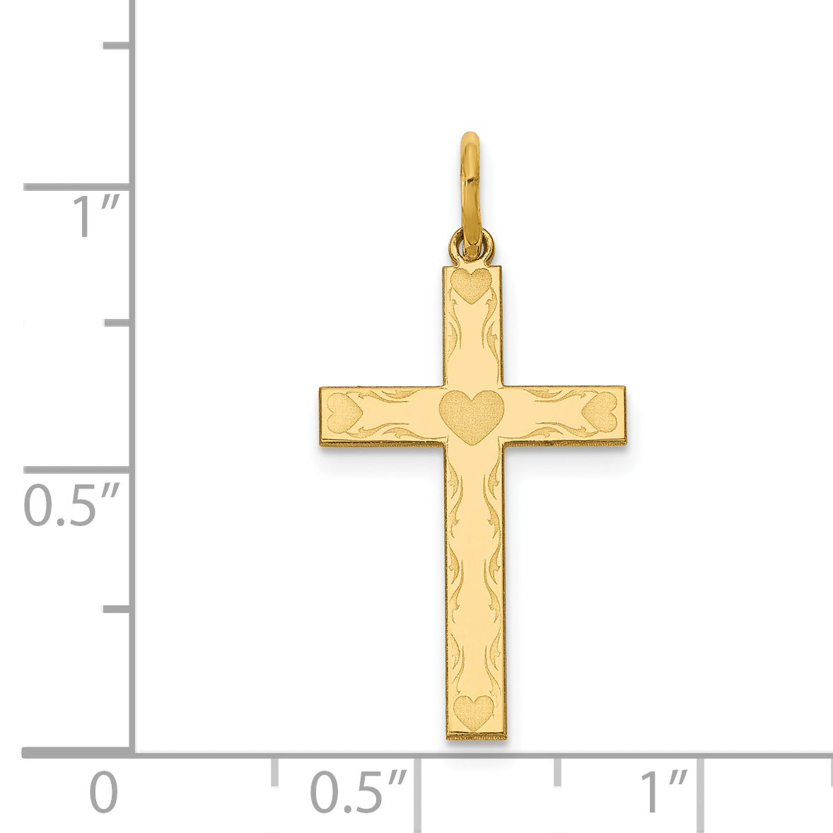 14K Laser Designed Cross Charm