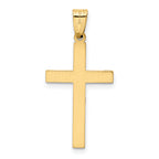 14K Solid Laser Etched Cross Pendant