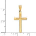 14K Solid Laser Etched Cross Pendant