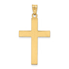 14K Solid Laser Etched Cross Pendant