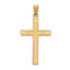 14k Solid Laser Etched Cross Pendant
