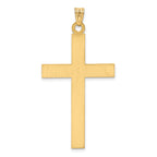 14K Solid Laser Etched Cross Pendant