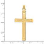 14K Solid Laser Etched Cross Pendant
