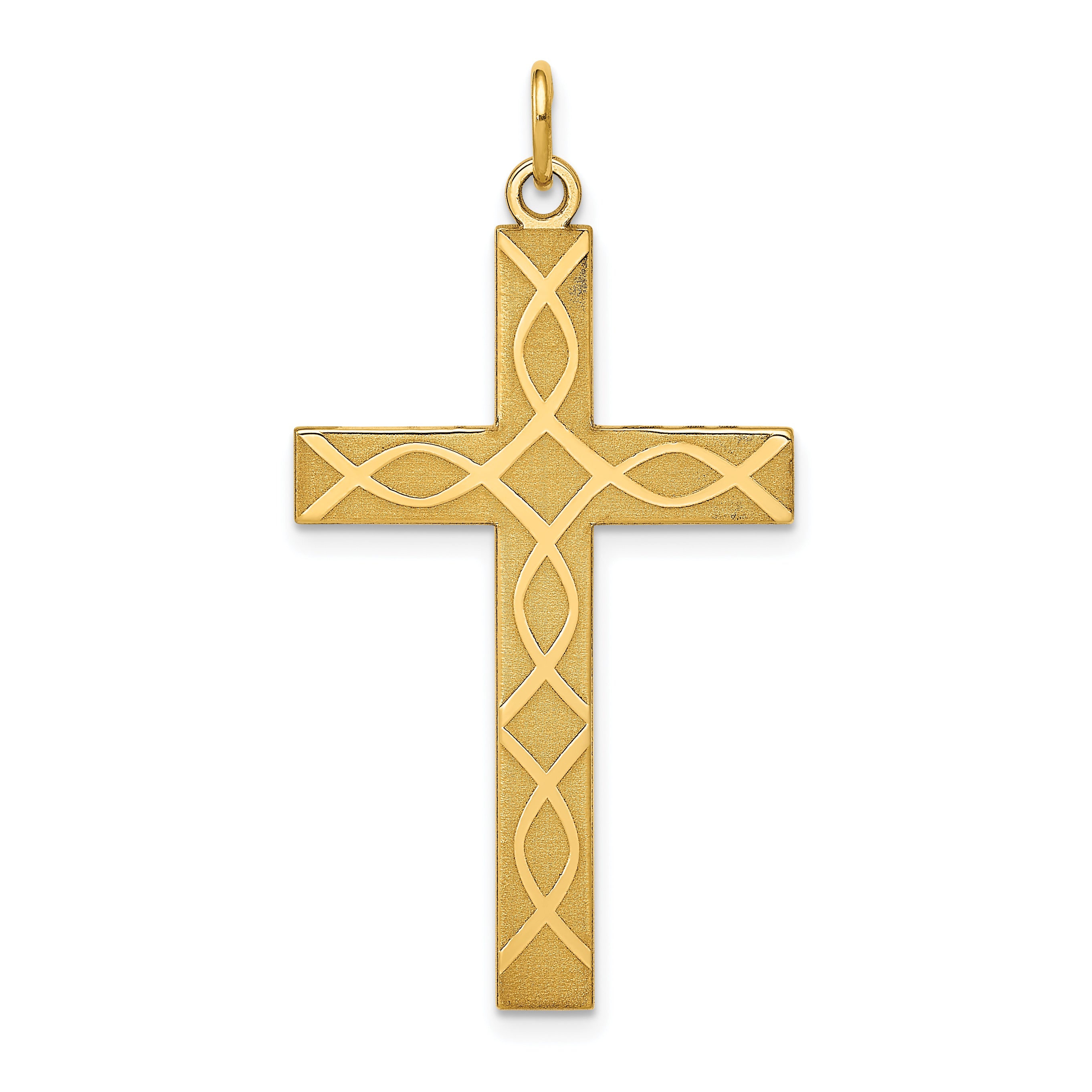 14K Laser Designed Cross Pendant Main image