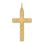 14K Laser Designed Cross Pendant