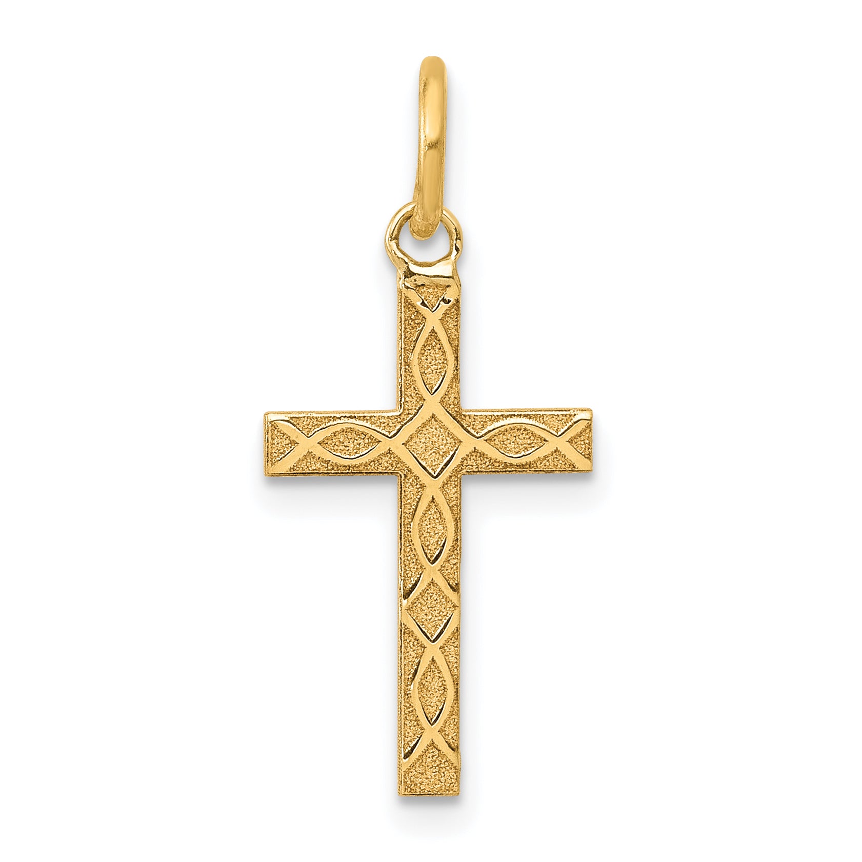 14K Laser Designed Cross Charm Main image