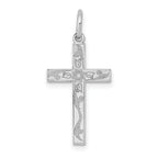 14K White Gold Laser Designed Cross Charm