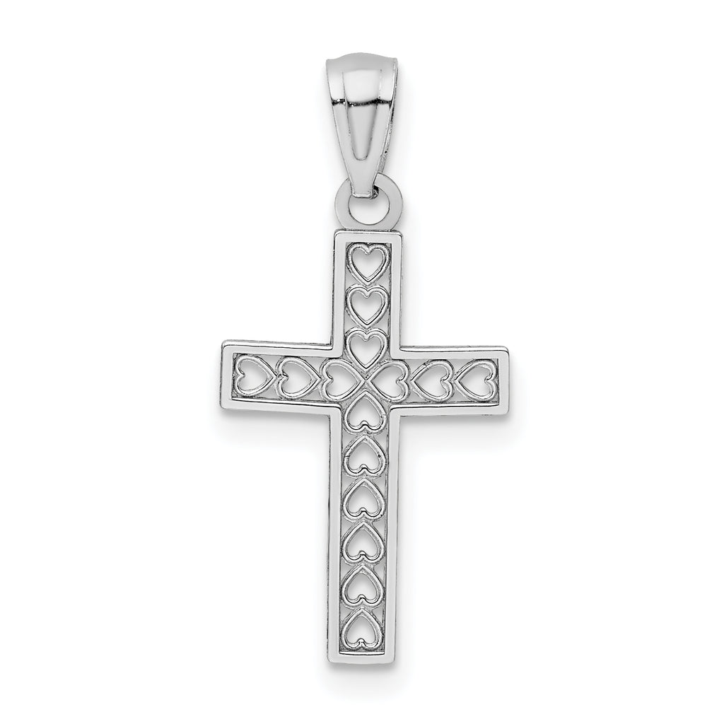 14K White Gold Cross Pendant