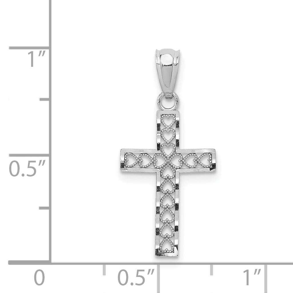 14K White Gold Cross Pendant