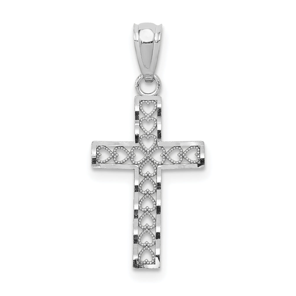 14k White Gold Cross Pendant