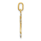 14K With Rhodium Cross Charm