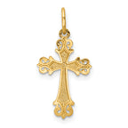 14K With Rhodium Cross Charm