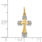 14K With Rhodium Cross Charm