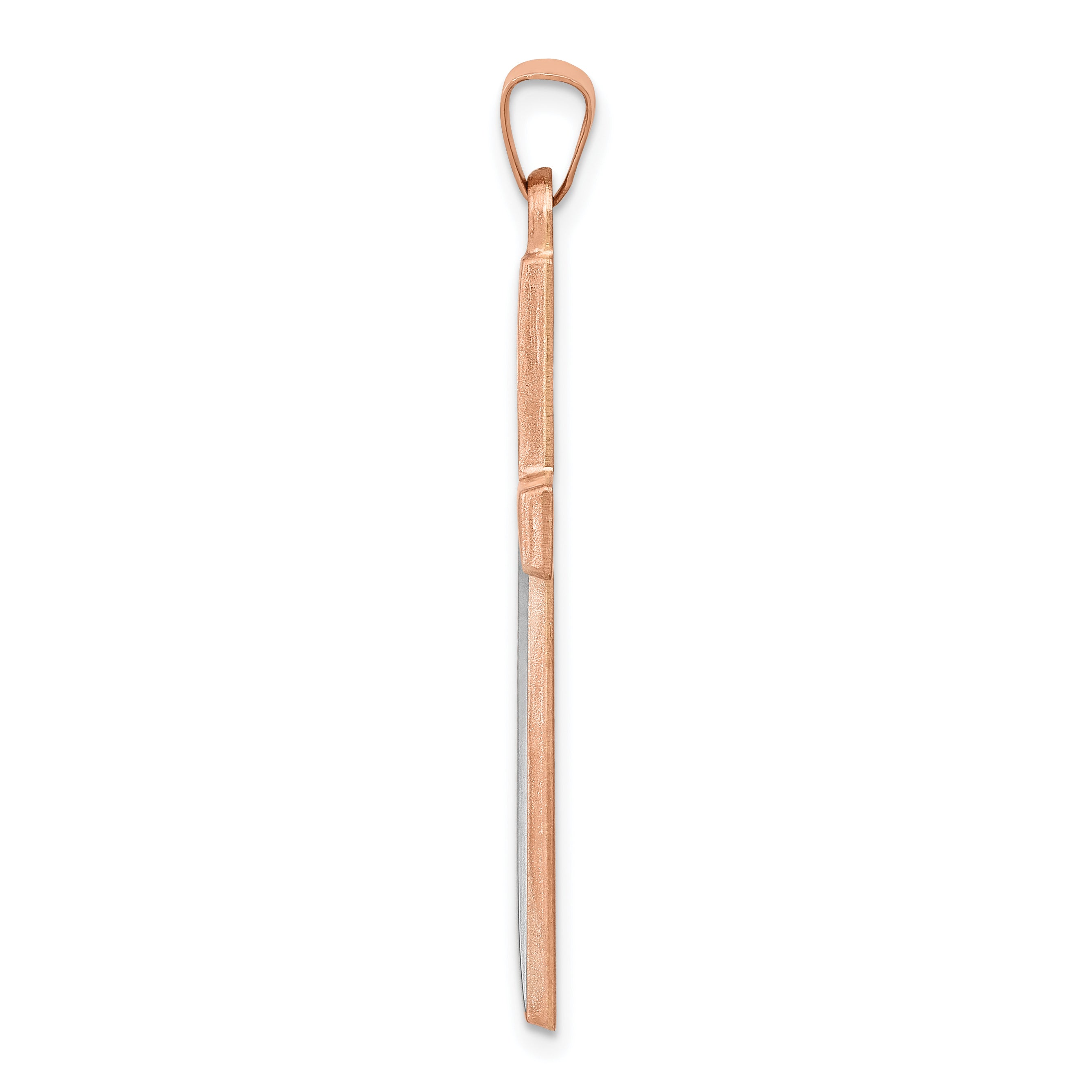 14K Rose Gold Rhodium Cross Pendant Secondary image
