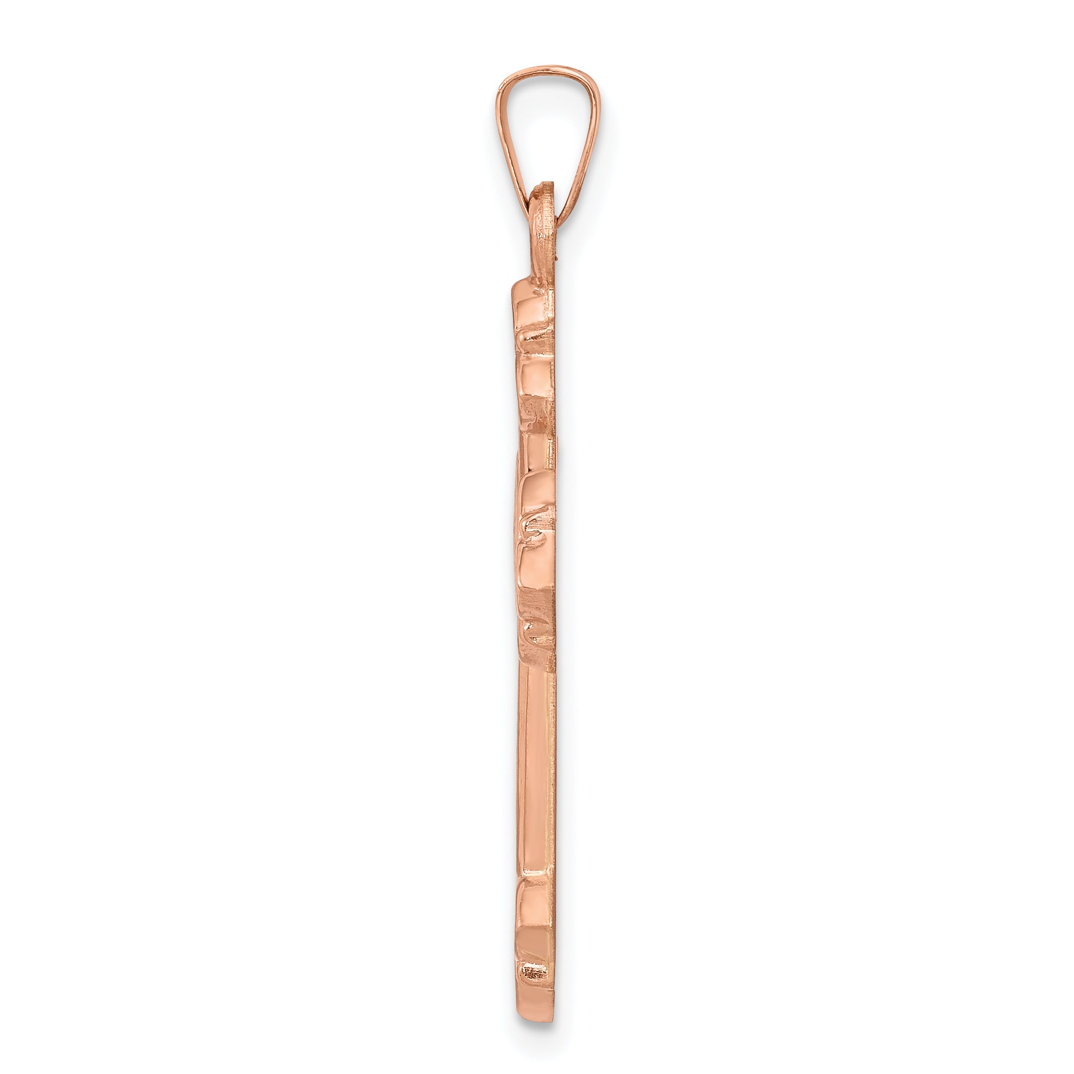 14K Rose Gold Fleur de Lis Cross Pendant Secondary image