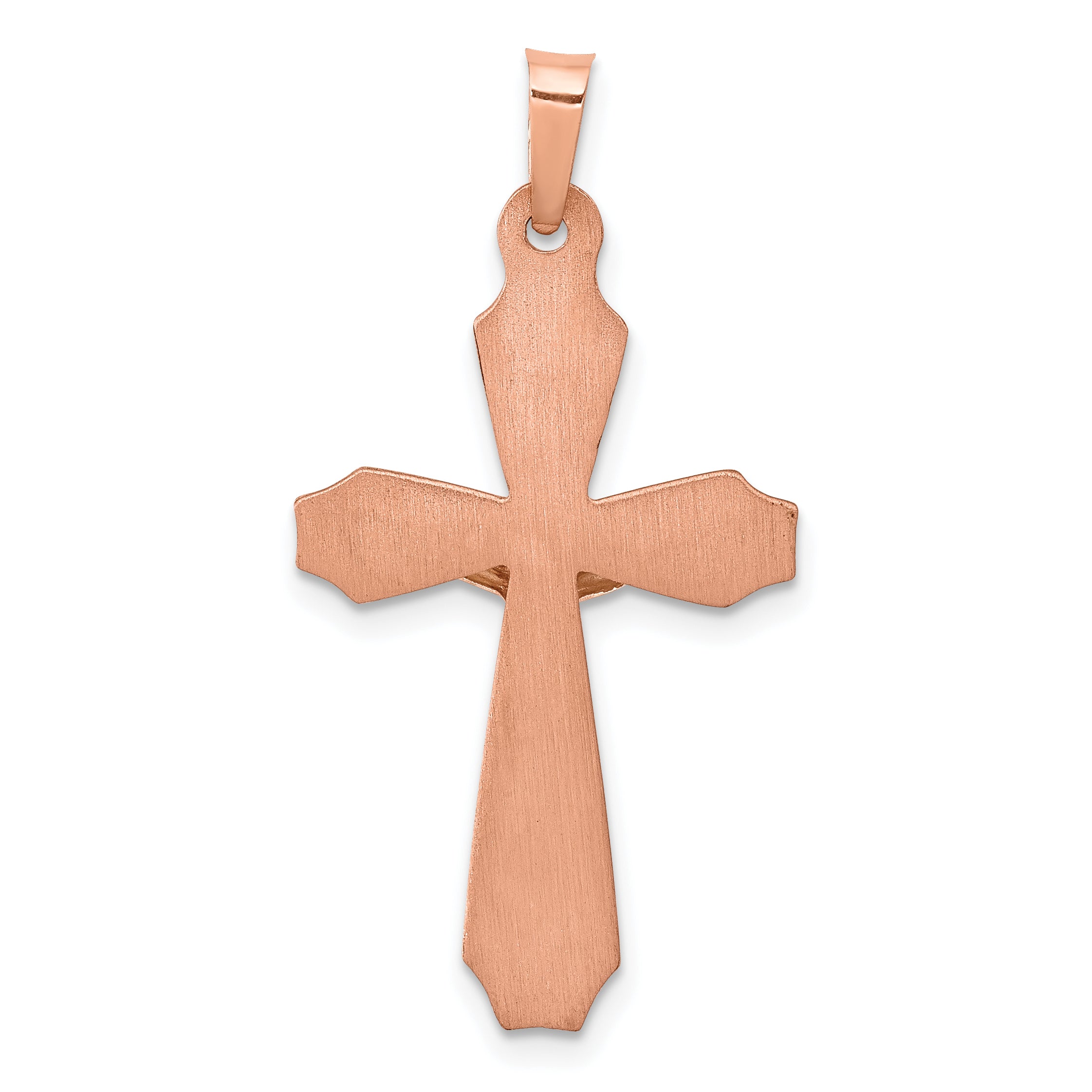 14K Two-tone Hollow Crucifix Pendant