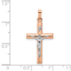 14K Two-tone Gold Hollow Crucifix Pendant