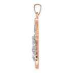 14K Two-tone Hollow Crucifix Pendant