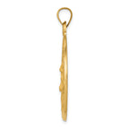 14K Polished and Satin Face of Jesus Medal Hollow Pendant