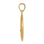 14K Polished and Satin Face of Jesus Medal Hollow Pendant