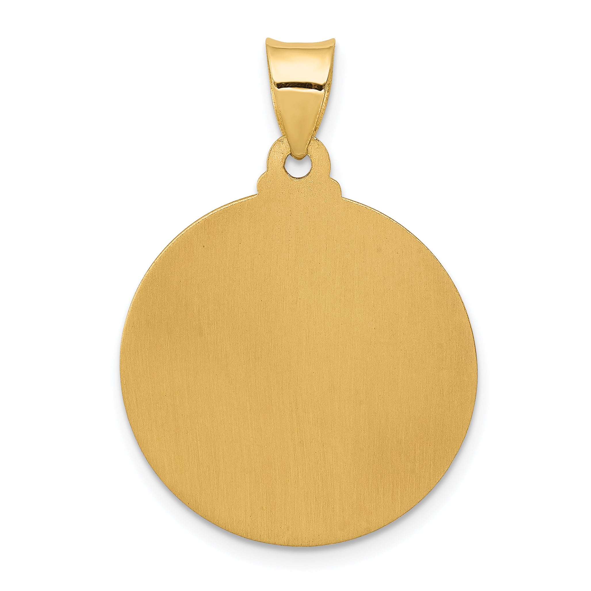 14K Polished and Satin Face of Jesus Medal Hollow Pendant