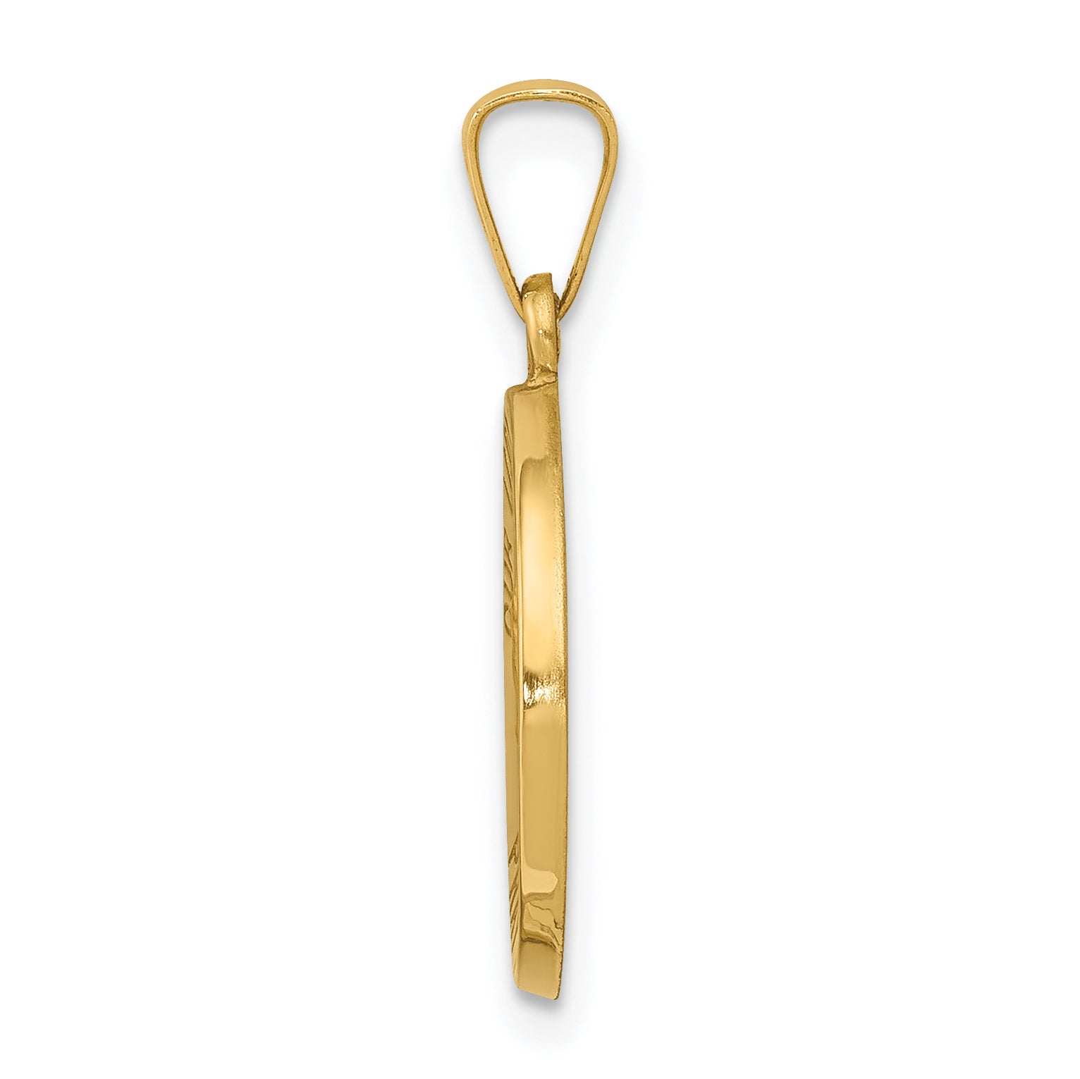 14K Polished and Satin Our Lady Fatima Medal Hollow Pendant Secondary image