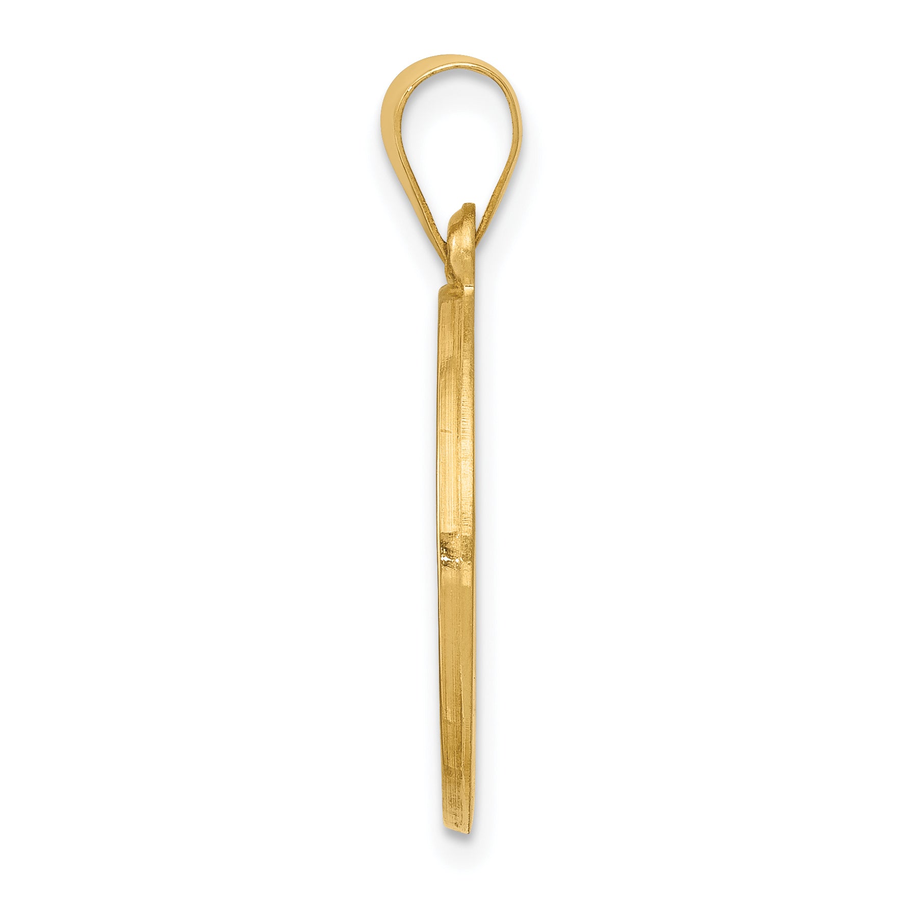 14K Polished and Satin Our Lady of Lourdes Medal Hollow Pendant Secondary image