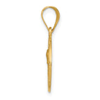 14K Polished and Satin Our Lady of Sorrows Medal Hollow Pendant