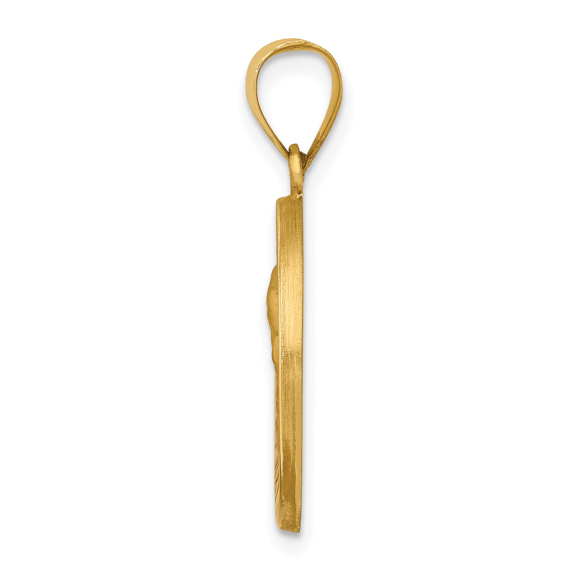 14K Polished and Satin Our Lady of Sorrows Medal Hollow Pendant Secondary image