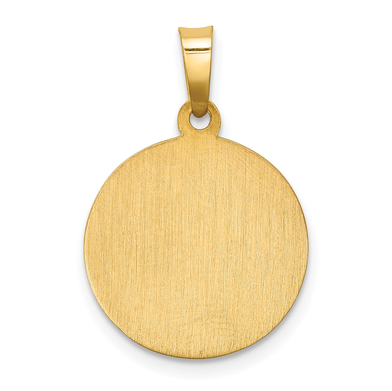 14K Polished and Satin Caridad Del Cobre Medal Hollow Pendant