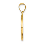 14K Polished and Satin Caridad del Cobre Medal Hollow Pendant