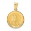 14k Polished and Satin Caridad del Cobre Medal Hollow Pendant