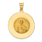 14K Queen of the Holy Scapular Reversible Medal Hollow Pendant