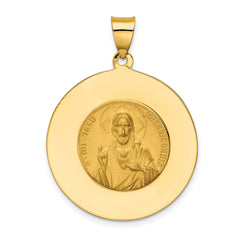 14K Queen of the Holy Scapular Reversible Medal Hollow Pendant