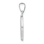 14K White Gold Polished / Satin Miraculous Medal Hollow Pendant