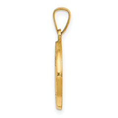 14K Polished and Satin Our Guardian Angel Medal Hollow Pendant
