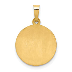 14K Polished and Satin Our Guardian Angel Medal Hollow Pendant