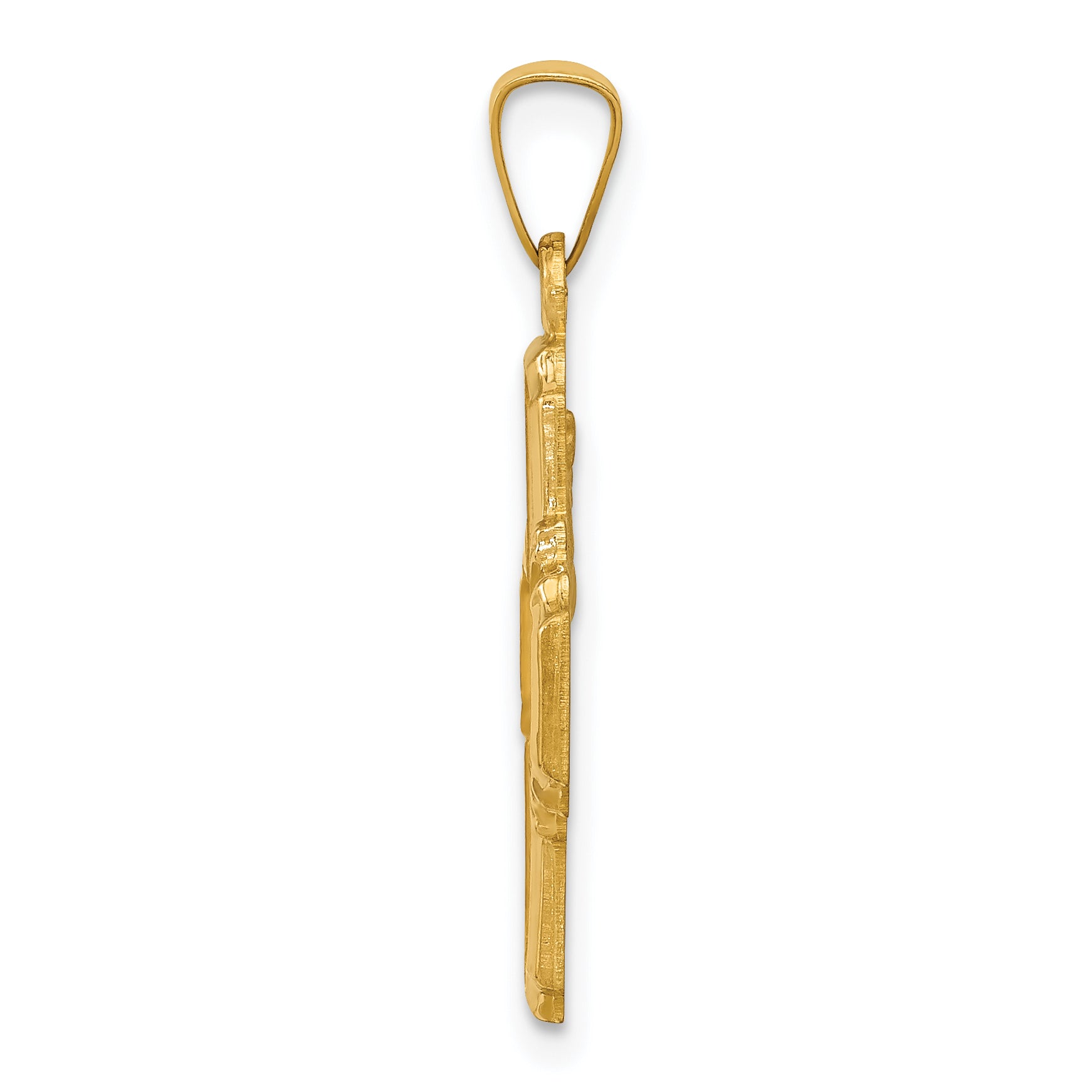 14K Polished and Satin Four Way Medal Hollow Pendant Secondary image