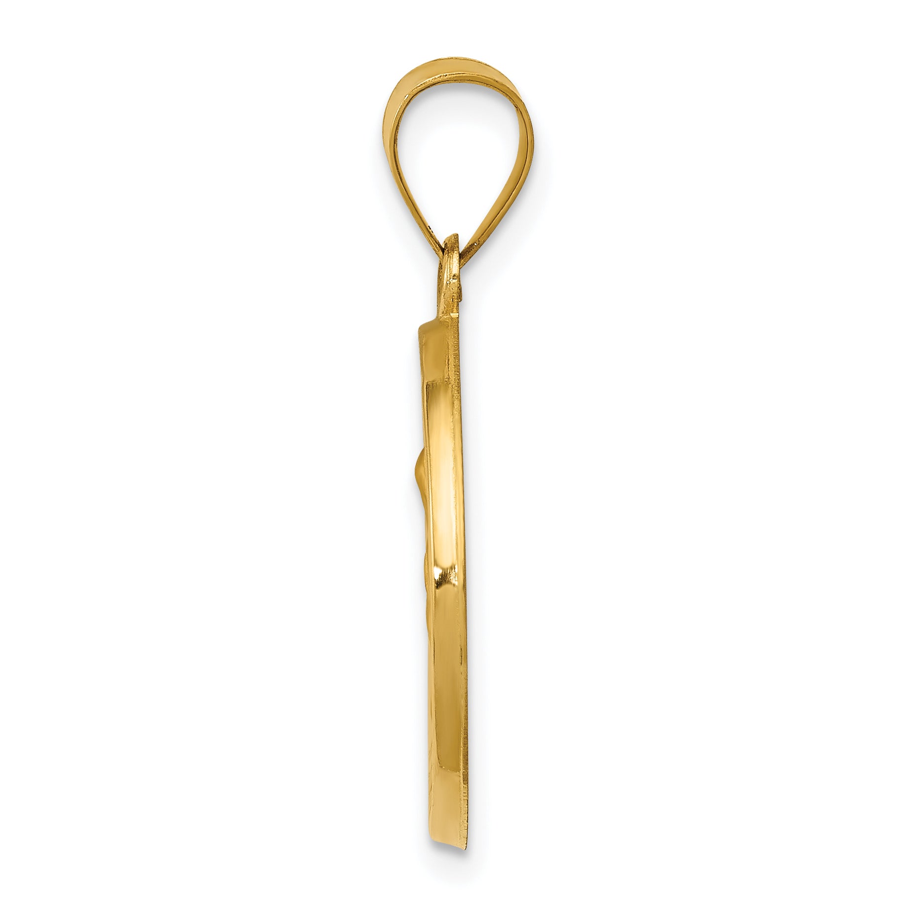 14K Polished and Satin St. Anne Medal Hollow Pendant