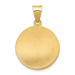 14K Polished and Satin St. Anne Medal Hollow Pendant