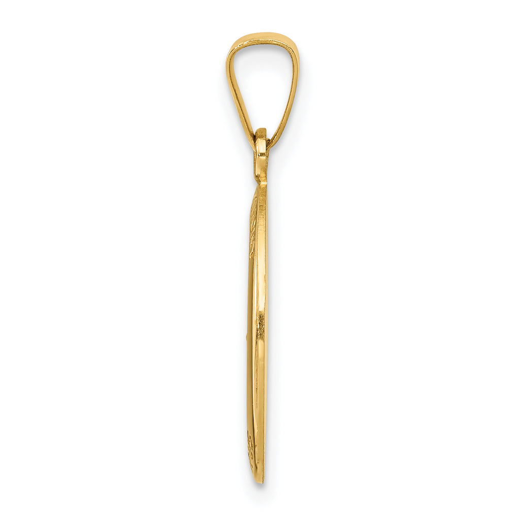 14K Polished and Satin St. Anthony Medal Hollow Pendant