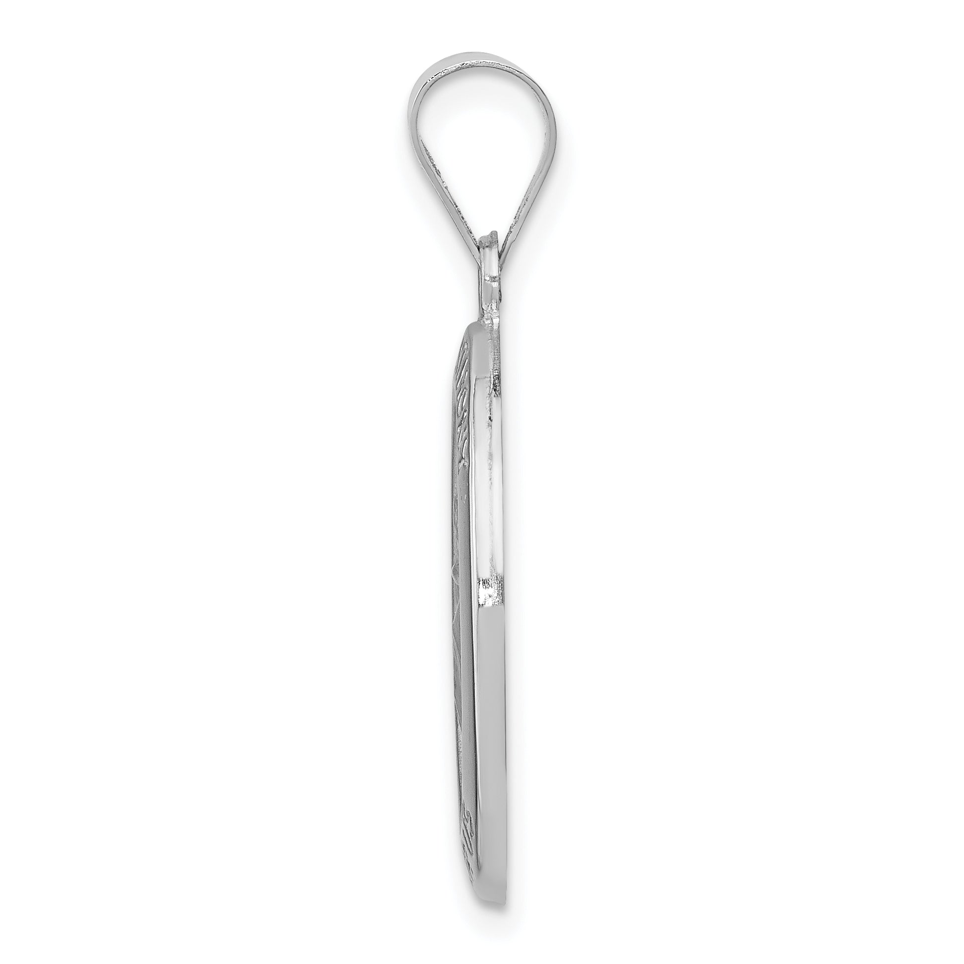 14K White Gold Polished / Satin St. Anthony Medal Hollow Pendant Secondary image