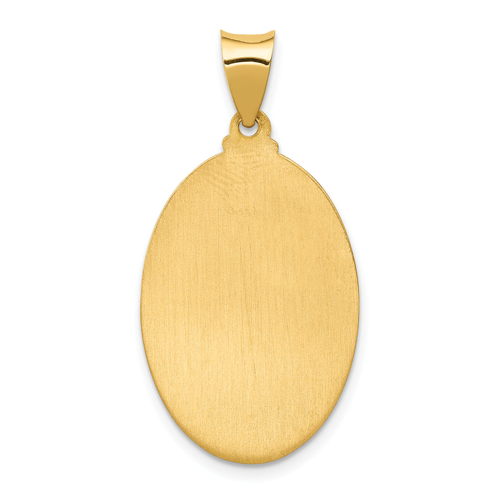 14K Polished and Satin St. Anthony Medal Hollow Pendant