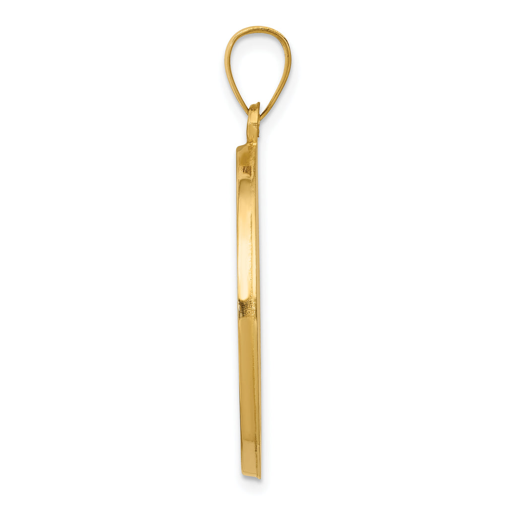 14K Polished and Satin St. Anthony Medal Hollow Pendant