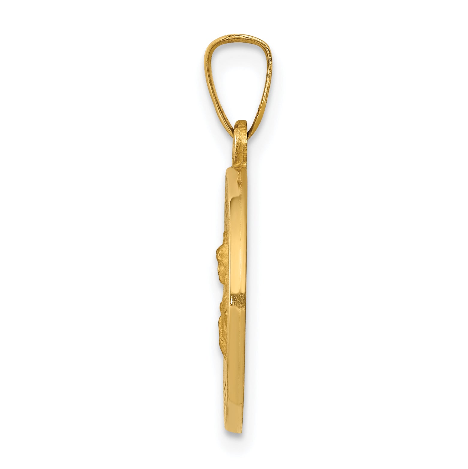 14K Polished and Satin St. Barbara Medal Hollow Pendant Secondary image