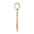 14K Polished and Satin St. Charles Medal Hollow Pendant